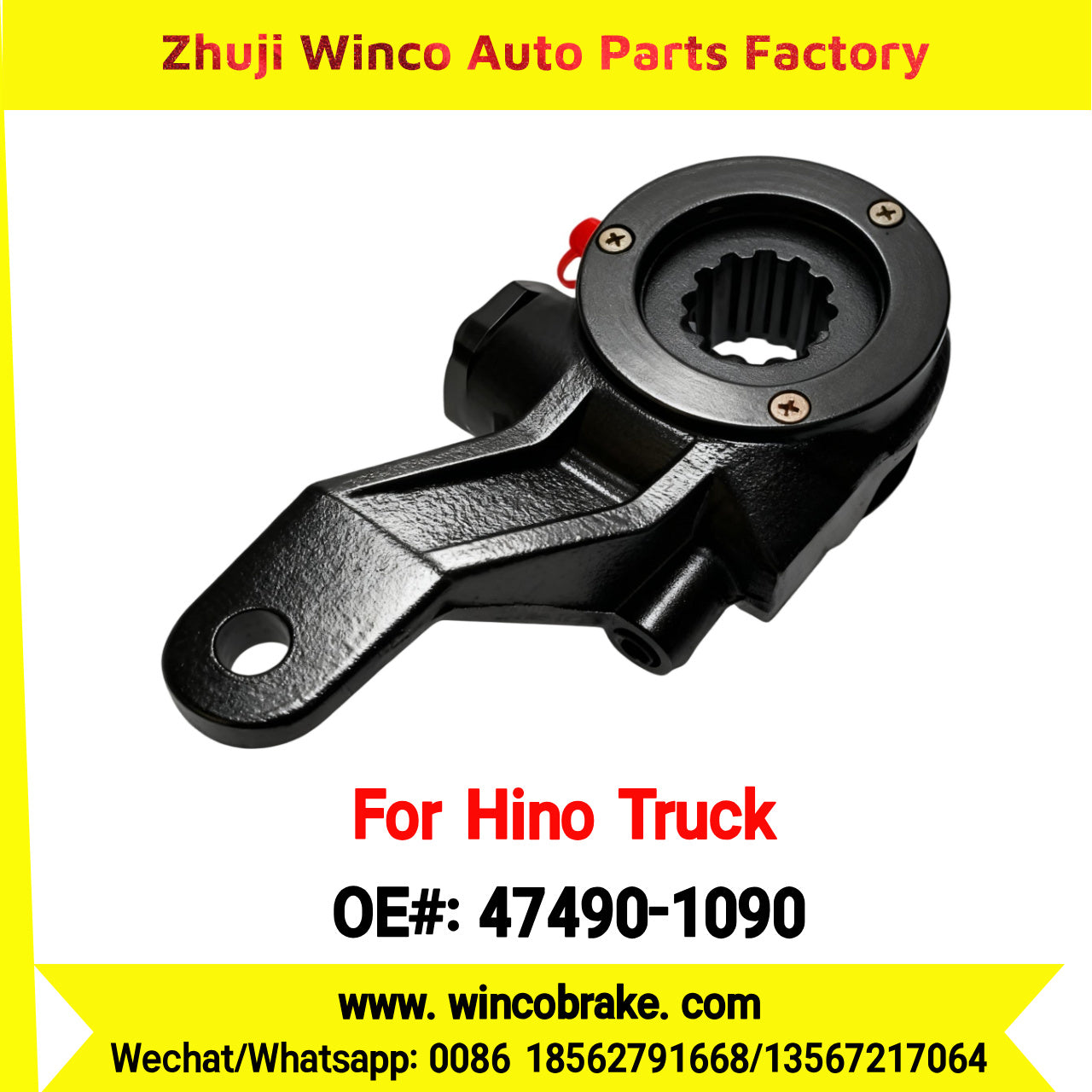 Winco OEM 47490-1090 Manual Slack Adjuster for Suit to Japanese Hino Trucks LH 12 Teeth Spare Parts to Fit Trailer for Southeast Asia Market