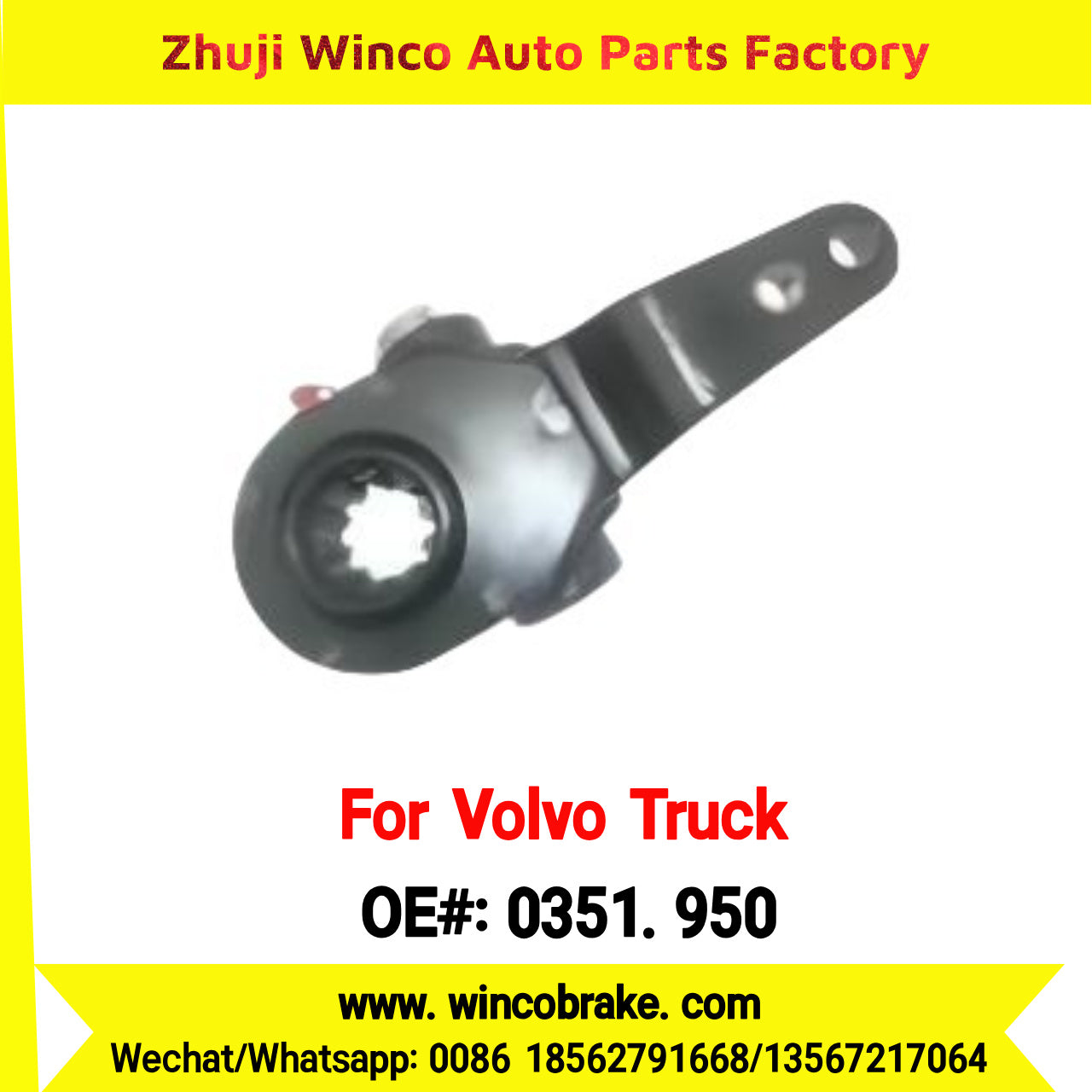 Winco OEM 0351.950 Manual Slack Adjuster TO FIT Volvo Truck LH 10 Teeth Replaces Haldex