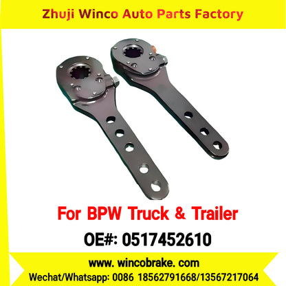 Winco OEM 0517452610 High Quality BPW Axle Brake Slack Adjuster 5 Holes 10 Teeth Export Forging Body Haldex 100001721 Replacement New