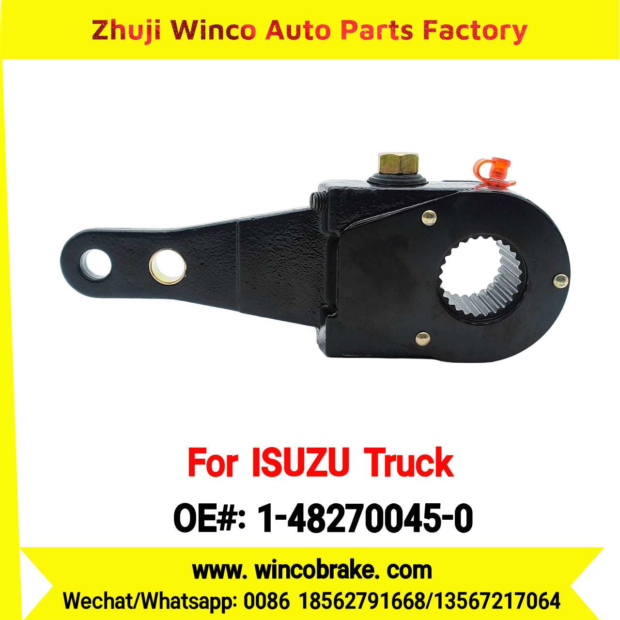 Winco OEM 1-48270045-0 Manual Slack Adjuster for Suit to Japanese ISUZU Trucks CXZ Straight 25 Teeth Spare Parts to Fit Trailer for Southeast Asia Market