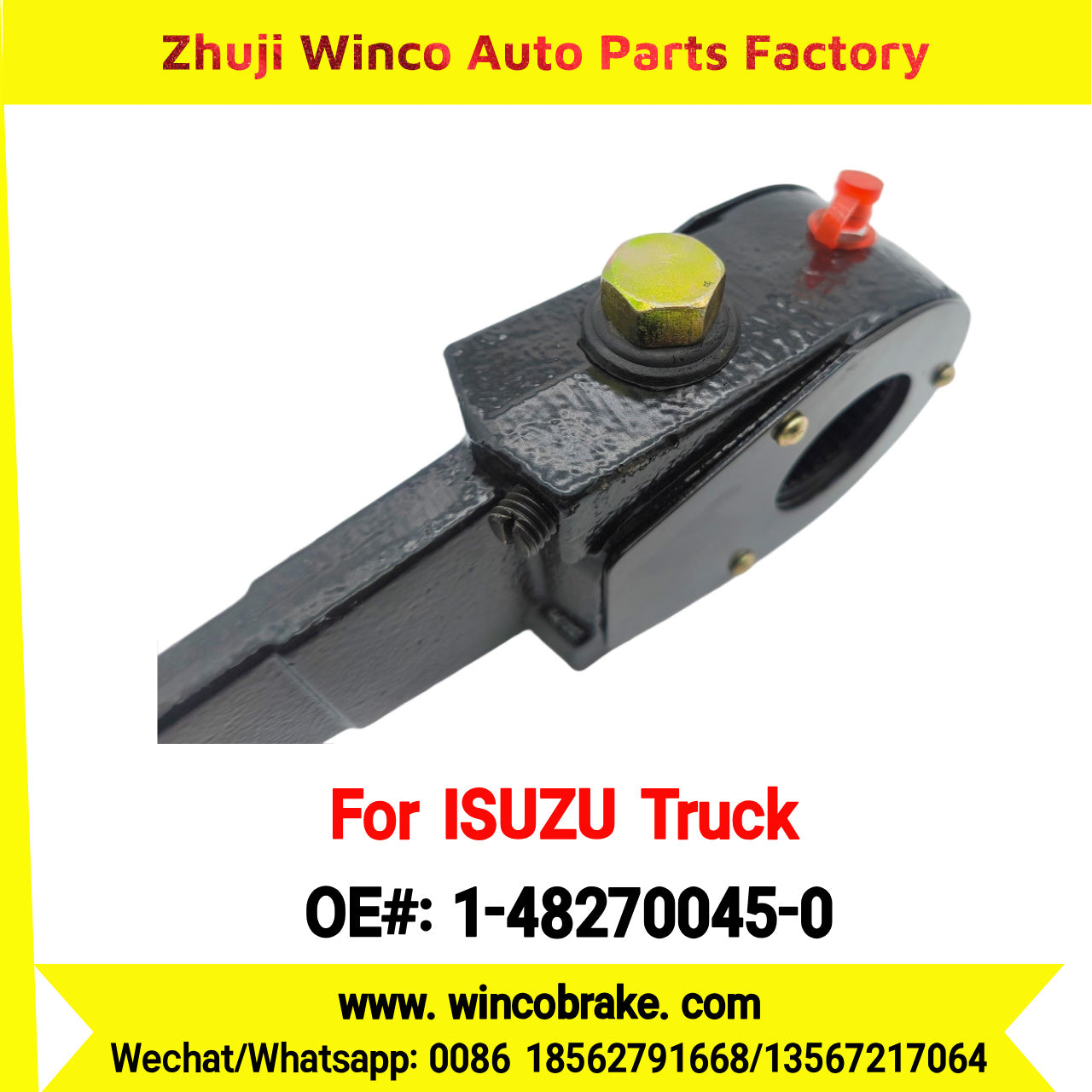 Winco OEM 1-48270045-0 Manual Slack Adjuster for Suit to Japanese ISUZU Trucks CXZ Straight 25 Teeth Spare Parts to Fit Trailer for Southeast Asia Market