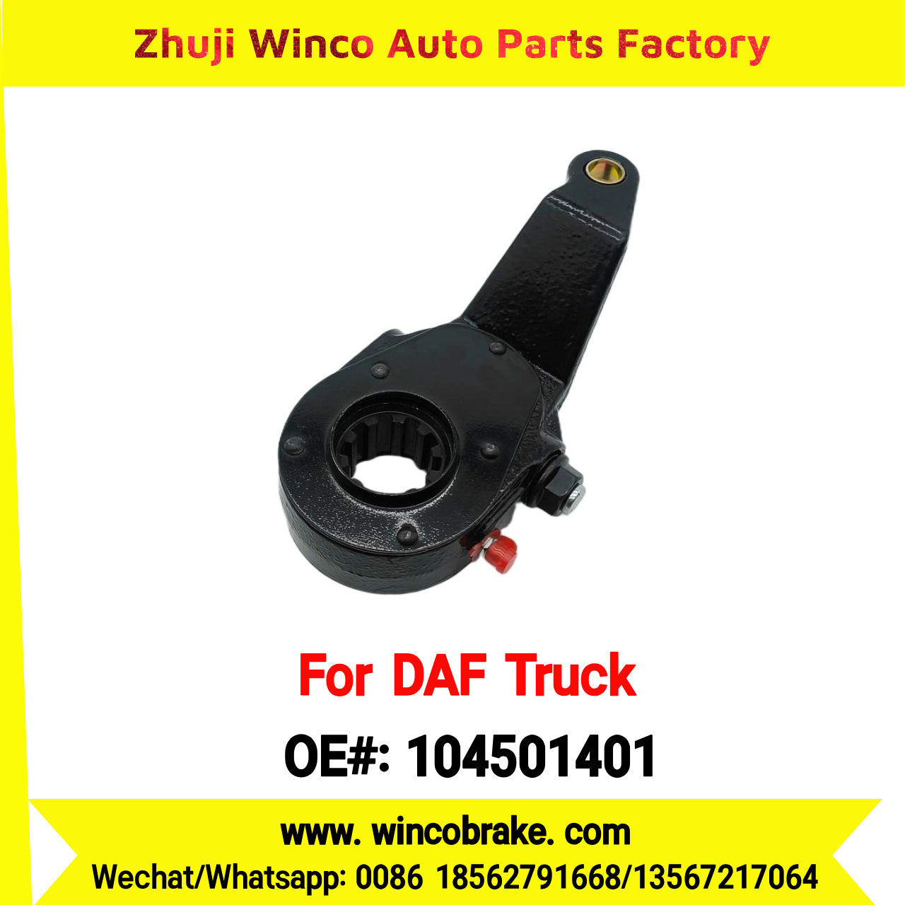 Winco OEM 104501401 Manual Slack Adjuster TO FIT DAF Truck LH Spline 10 Teeth Replaces Haldex
