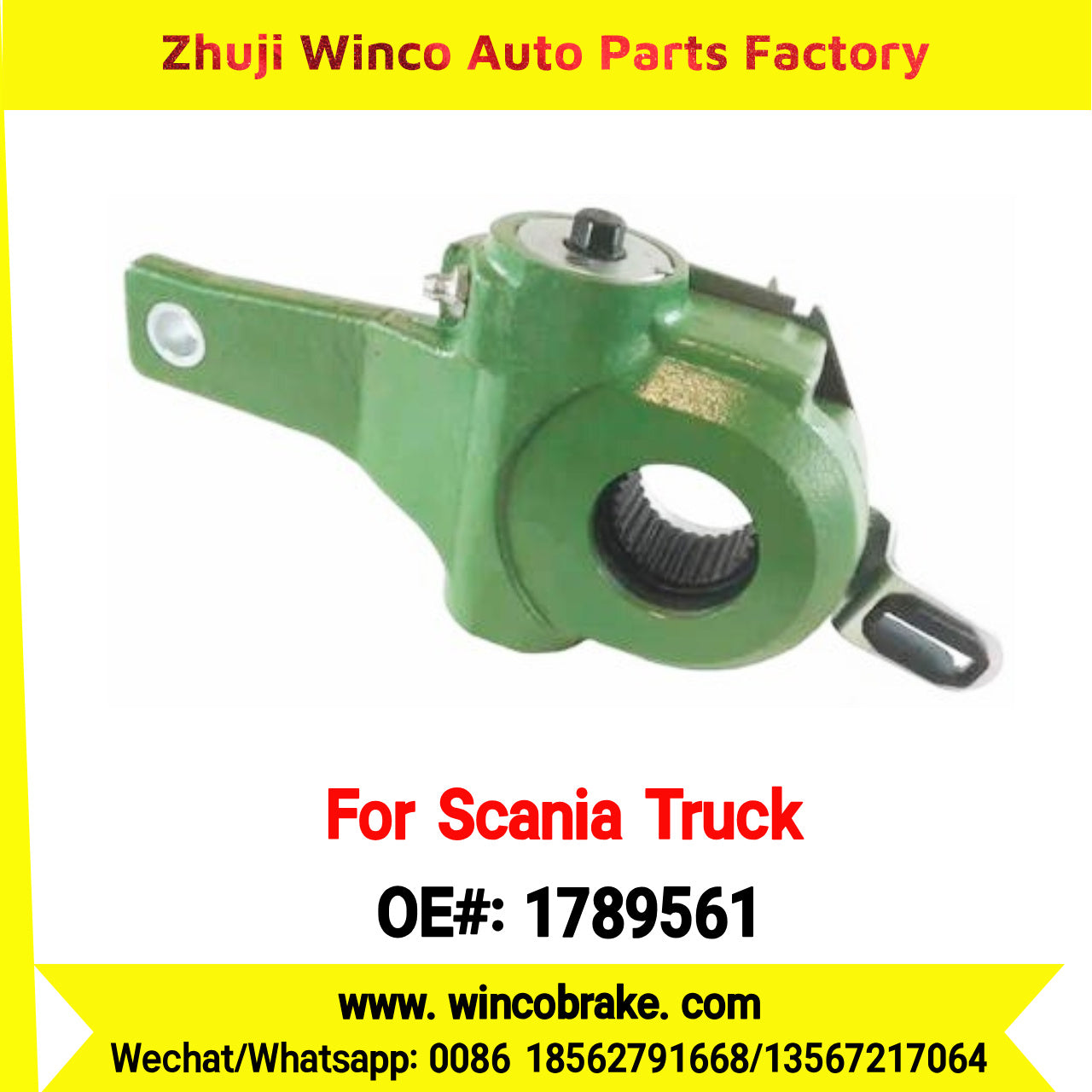 Winco OEM 1789561 Automatic Slack Adjuster TO FIT Scania TRUCK & BUS Replaces Haldex 72660 LH 10 Teeth Haldex