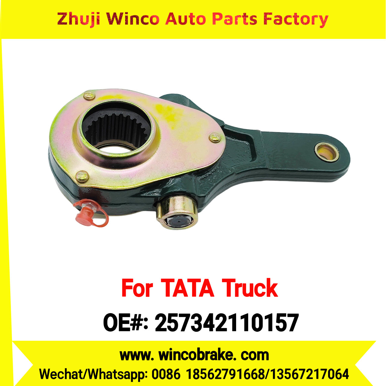 Winco OEM 257342110157 Manual Slack Adjuster for India Series TATA Trucks Parts 1612 FRONT 1 Hole 24 TEETH New Condition Brake Assembly