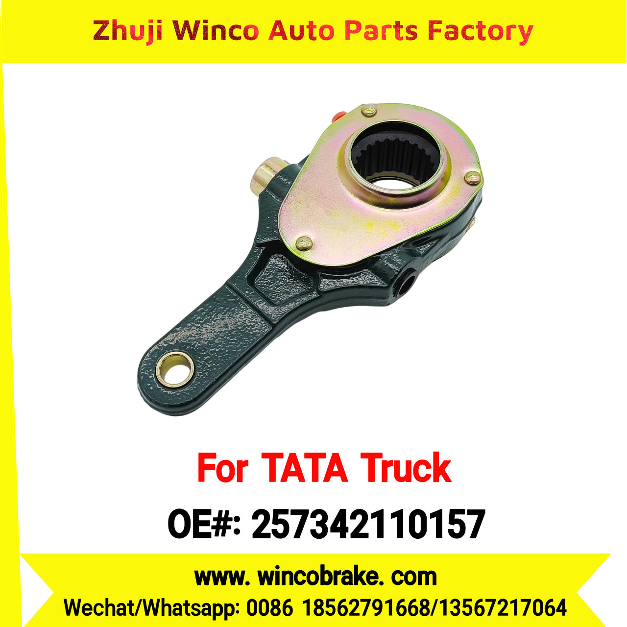 Winco OEM 257342110157 Manual Slack Adjuster for India Series TATA Trucks Parts 1612 FRONT 1 Hole 24 TEETH New Condition Brake Assembly