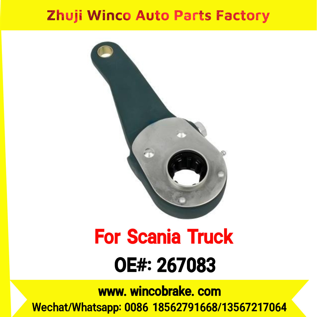 Winco OEM 267083 Manual Slack Adjuster TO FIT Scania TRUCK & BUS Replaces Knorr 267083 LH 10 Teeth Knorr