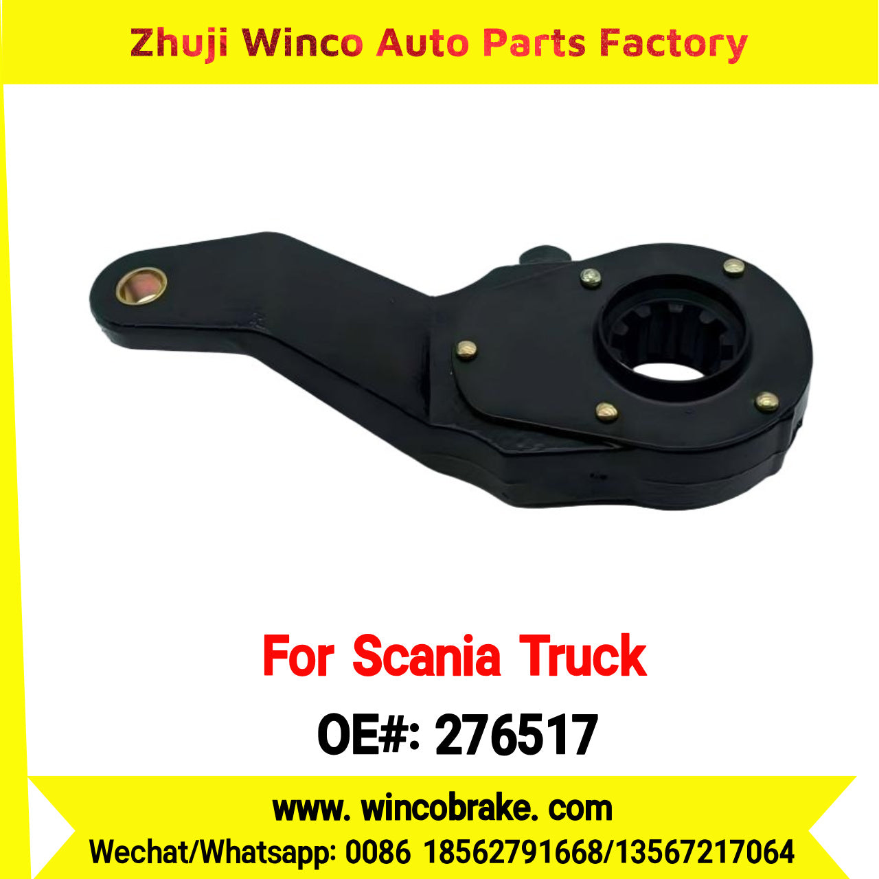 Winco OEM 276517 Manual Slack Adjuster TO FIT Scania TRUCK & BUS Replaces Haldex 276517 RH 10 Teeth Haldex
