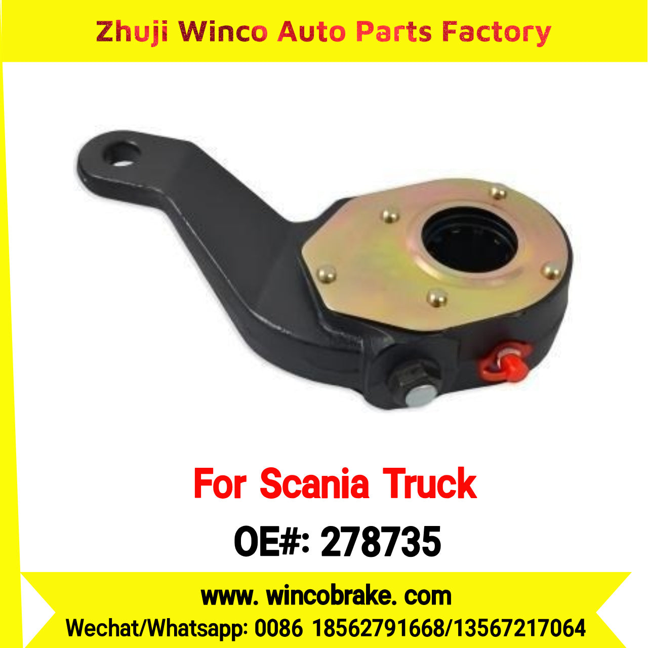 Winco OEM 278735 Manual Slack Adjuster TO FIT Scania TRUCK & BUS Replaces Haldex 278735 LH 10 Teeth Haldex