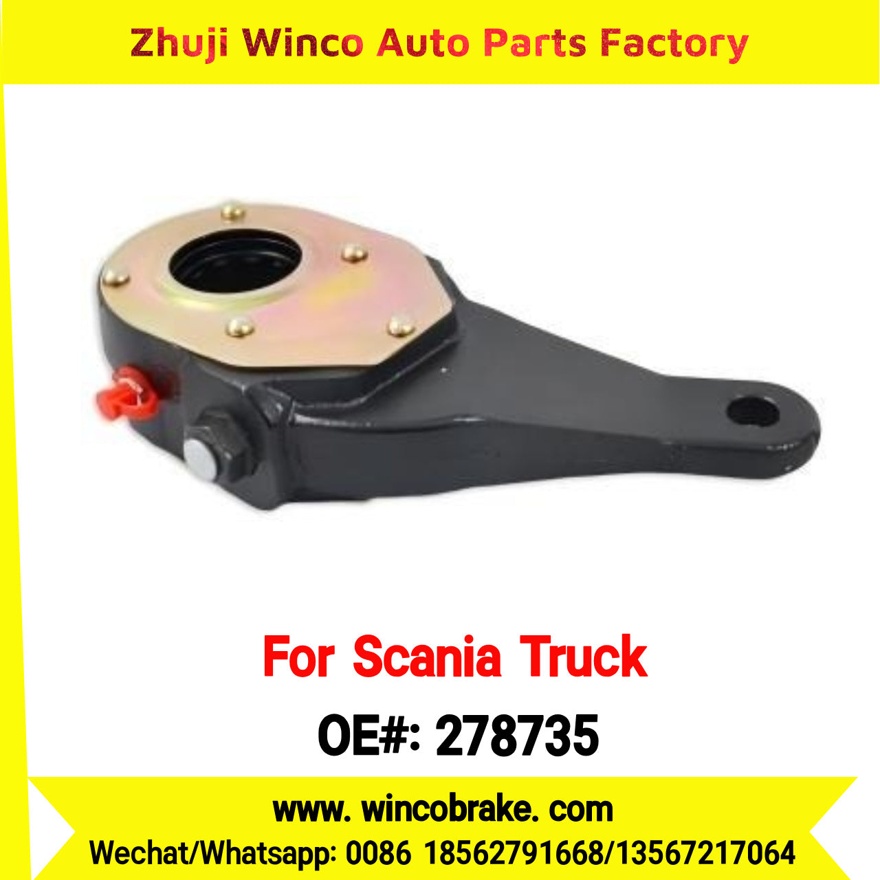 Winco OEM 278735 Manual Slack Adjuster TO FIT Scania TRUCK & BUS Replaces Haldex 278735 LH 10 Teeth Haldex