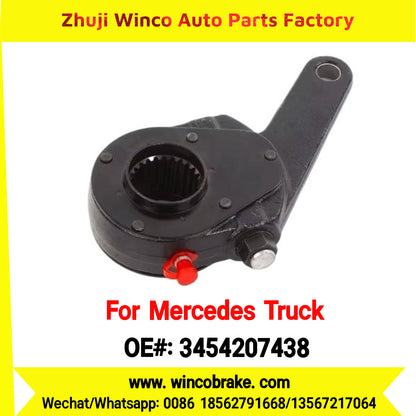 Winco OEM 3454207438 Brake Adjuster for Mercedes Benz Truck Manual Slack Adjuster OEM 0004200438 Auto Parts Brake Adjusting Arm Haldex Type 1 Hole TO FIT MERCEDES Trucks Straight 26 Teeth Replace Haldex