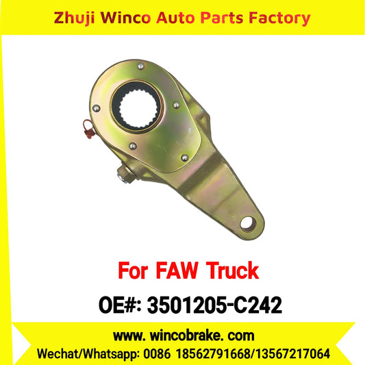Winco OEM 3501205-C242 Manual Slack Adjuster for Suit to China FAW Trucks FAW Aowei Series Front Left 25 Teeth Brake Systems