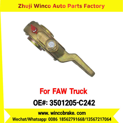 Winco OEM 3501205-C242 Manual Slack Adjuster for Suit to China FAW Trucks FAW Aowei Series Front Left 25 Teeth Brake Systems