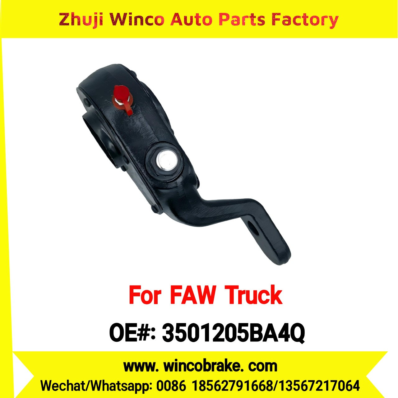 Winco OEM 3501205BA4Q Manual Slack Adjuster for Suit to China FAW Trucks FAW BA4Q Series Left 25 Teeth Brake Systems