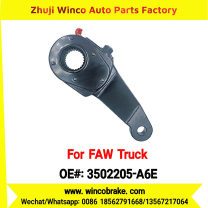 Winco OEM 3502205-A6E Manual Slack Adjuster for Suit to China FAW Trucks FAW A6E Series Left 25 Teeth Brake Systems