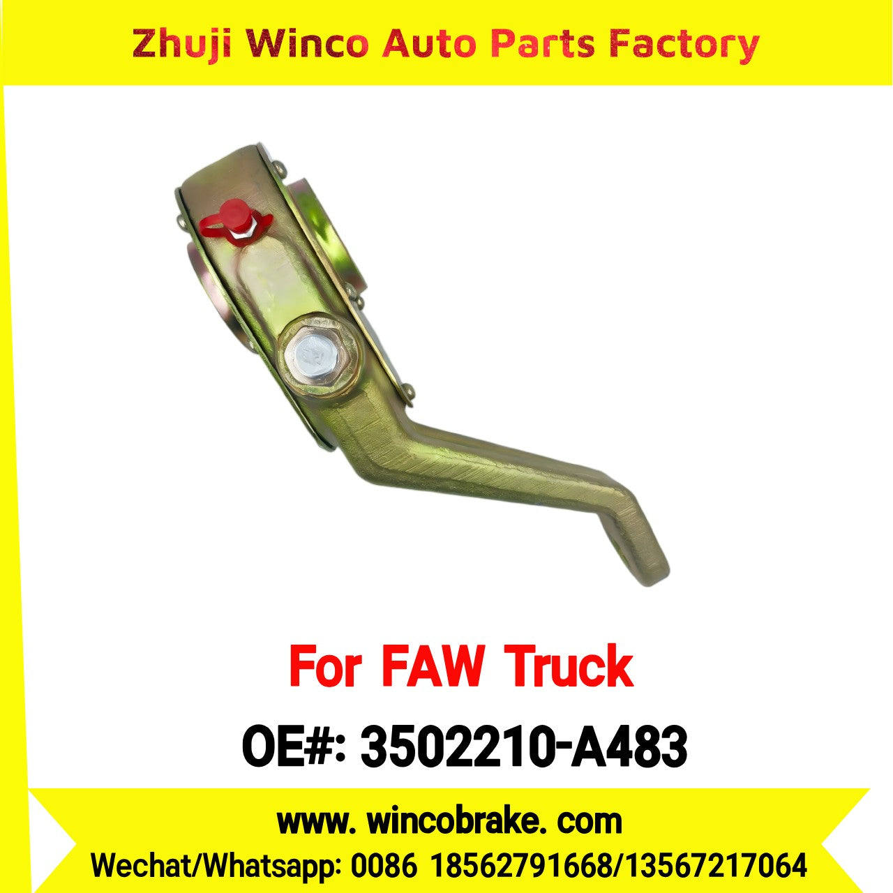 Winco OEM 3502210-A483 Manual Slack Adjuster for Suit to China FAW Trucks FAW Xindawei Series RH 25 Teeth Brake Systems