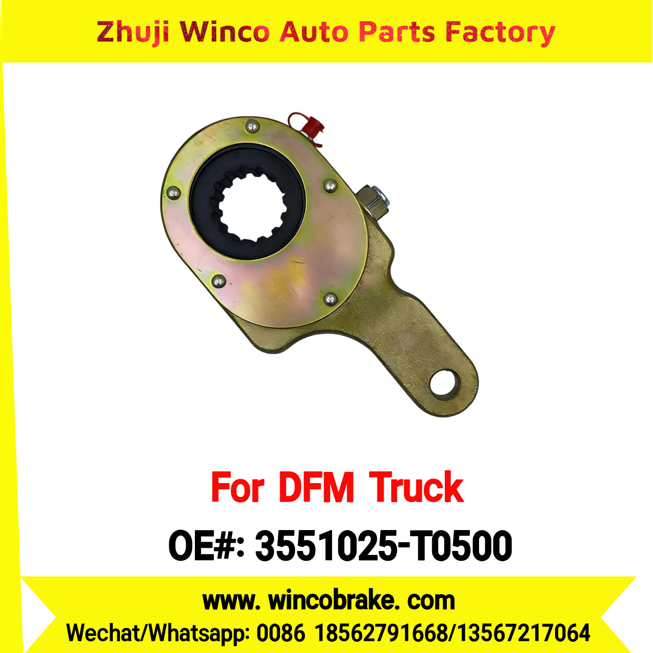 Winco OEM 3551025-T0500 Manual Slack Adjuster for Suit to Chinese DONGFENG DFM Truck Tianlong LH 14 teeth