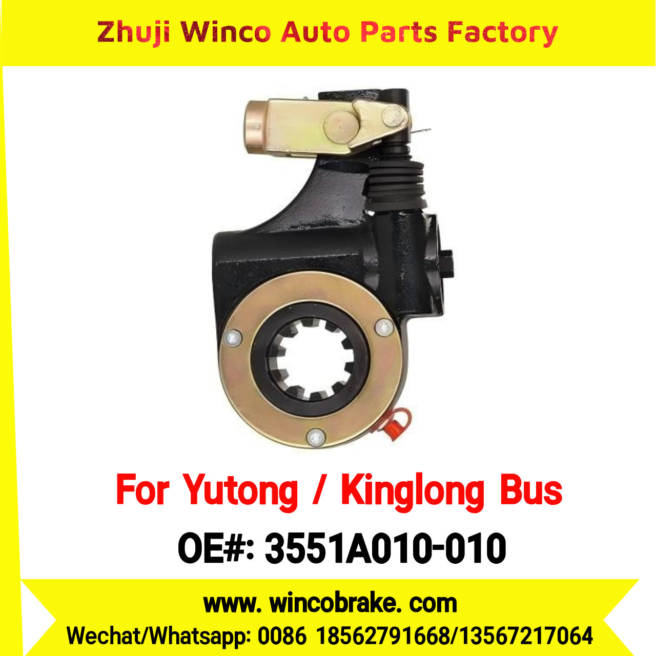 Winco OEM 3551A010-010 Automatic Slack Adjuster for Suit to China Yutong Kinglong Bus Brake Parts LH 10 Teeth