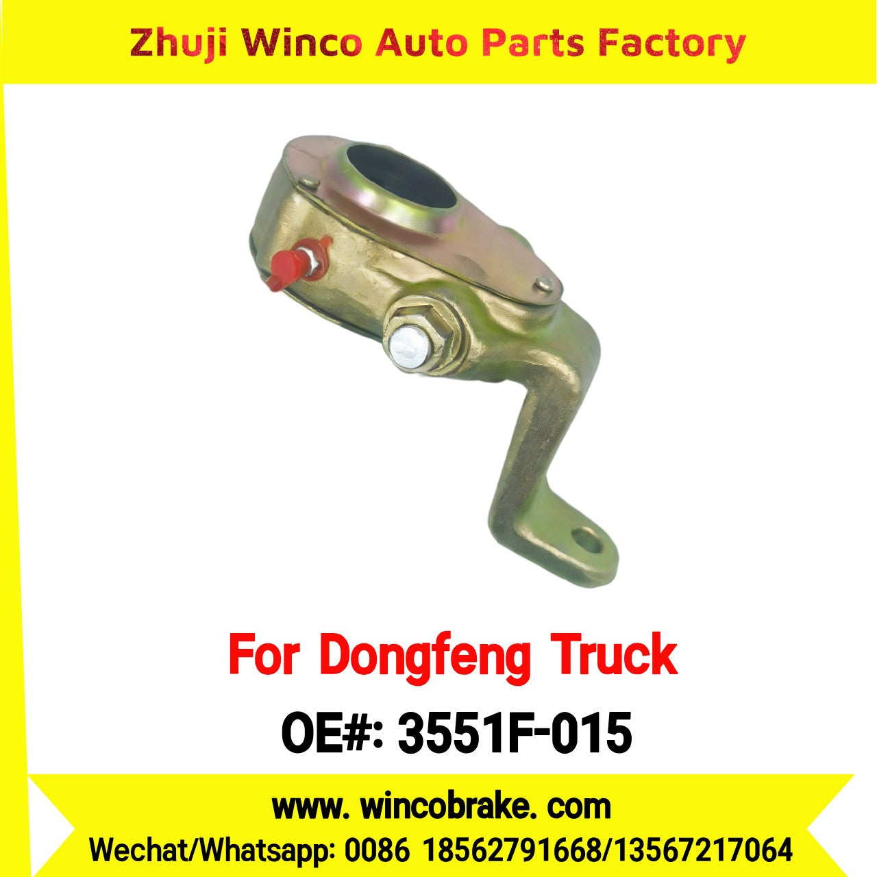 Winco OEM 3551F-015 Manual Slack Adjuster for Suit to China Dongfeng Truck 1094 Brake Parts Front Right 10 Teeth