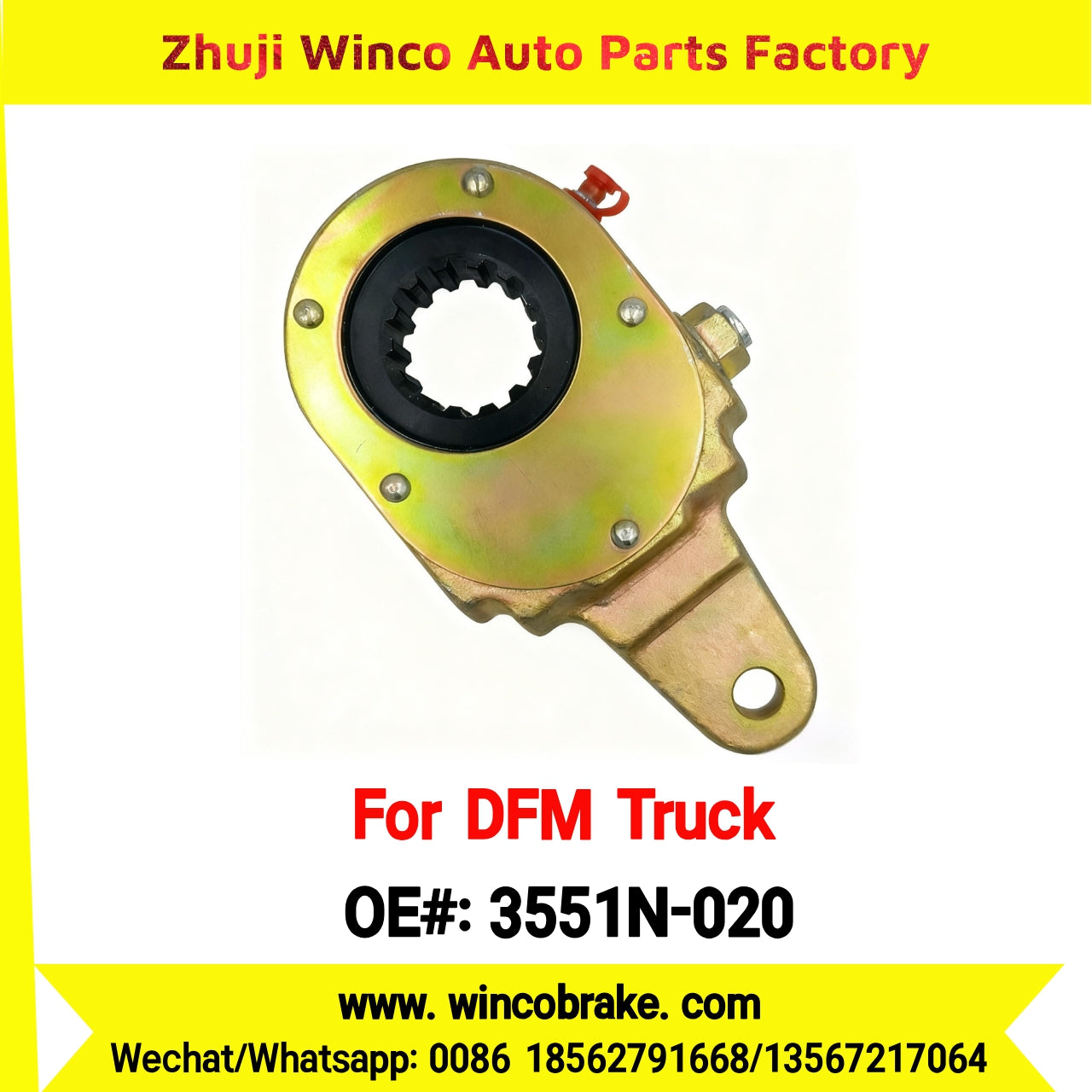 Winco OEM 3551N-020 Manual Slack Adjuster for Suit to Chinese DONGFENG DFM 153 Truck Rear Straight 14 teeth