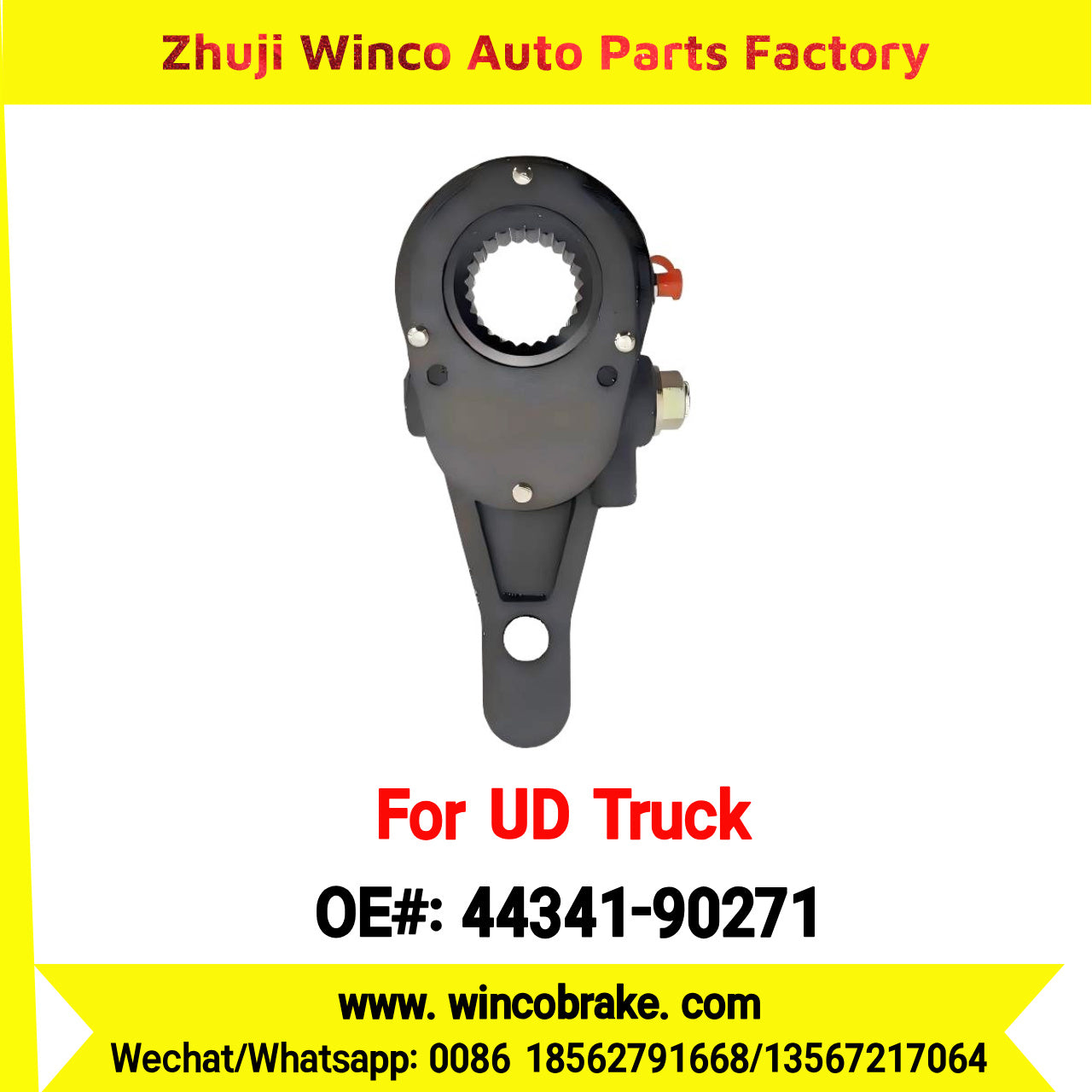 Winco OEM 44341-90271 Manual Slack Adjuster for Suit to NISSAN UD Trucks to Southeast Asia Market Straight 25 Teeth