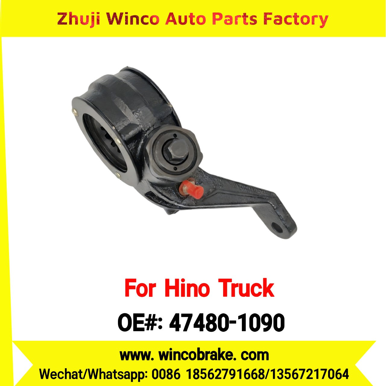 Winco OEM 47480-1090 Manual Slack Adjuster for Suit to Japanese Hino Trucks EF750 12 Teeth Spare Parts to Fit Trailer for Southeast Asia Market