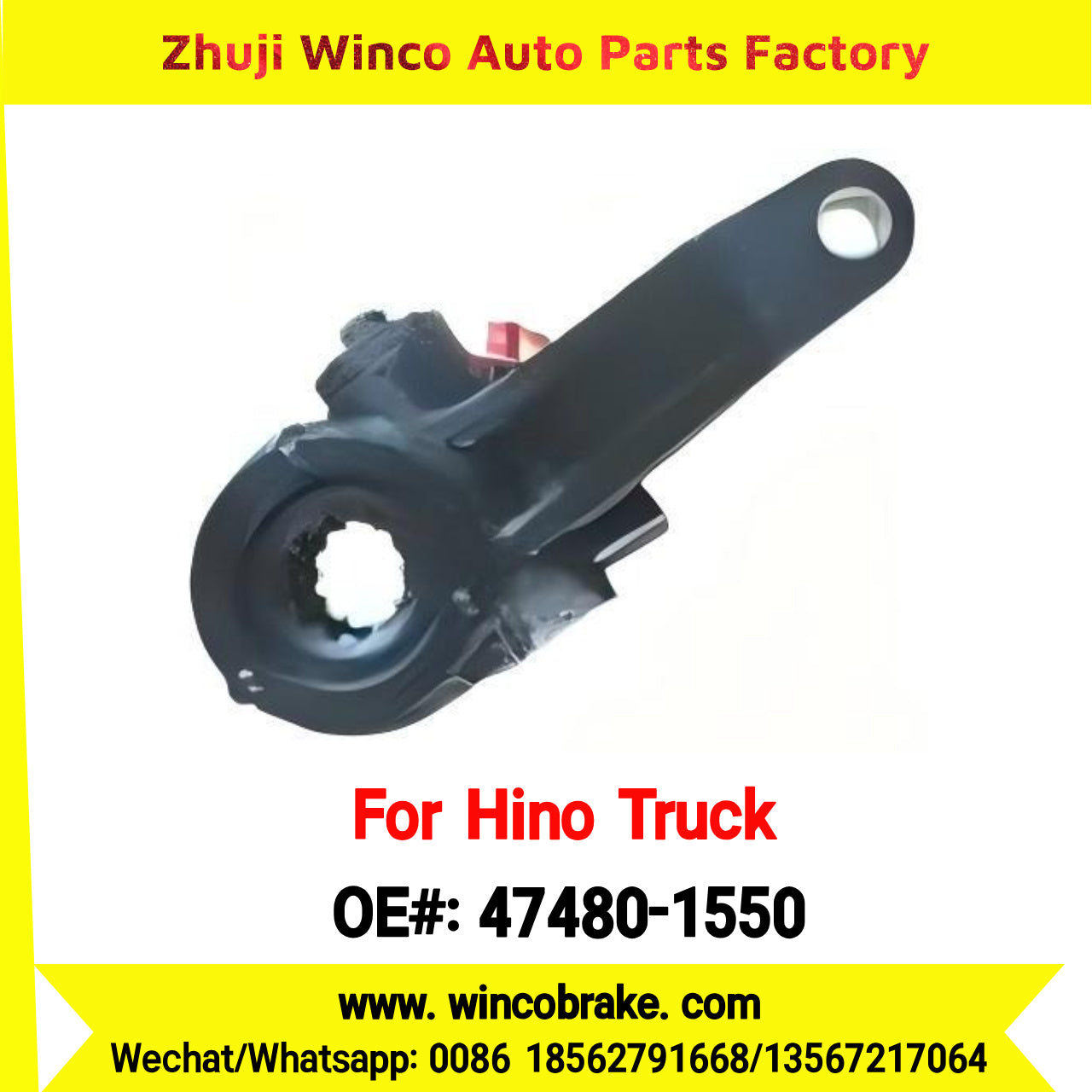Winco OEM 47480-1550 Manual Slack Adjuster for Suit to Japanese Hino Trucks RH 12 Teeth Spare Parts to Fit Trailer for Southeast Asia Market
