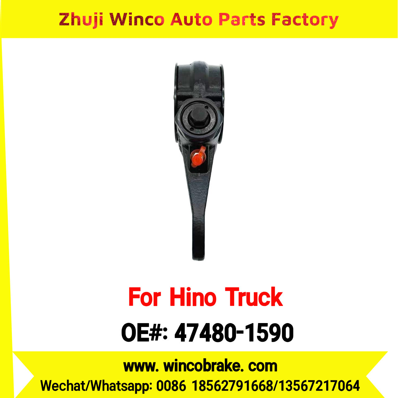 Winco OEM 47480-1590 Manual Slack Adjuster for Suit to Japanese Hino Trucks Straight 14 Teeth Spare Parts to Fit Trailer for Southeast Asia Market