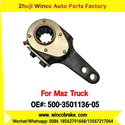 Winco OEM 500-3501136-05 Manual Slack Adjuster for MAZ Trucks Replaces Russian Heavy Duty Straight 10 Teeth Small