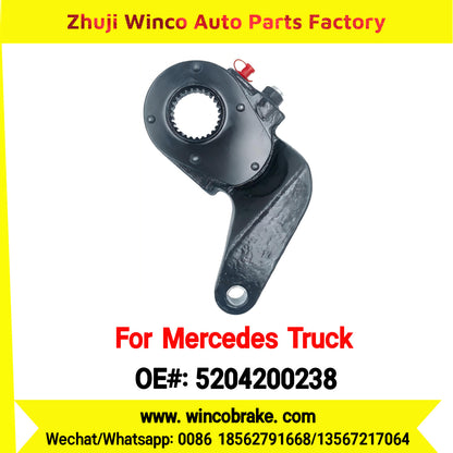 Winco OEM 5204200238 Brake Adjuster for Mercedes Benz Truck Manual Slack Adjuster Auto Parts Brake Adjusting Arm Haldex Type 1 Hole TO FIT MERCEDES Trucks 26 Teeth Replace Haldex