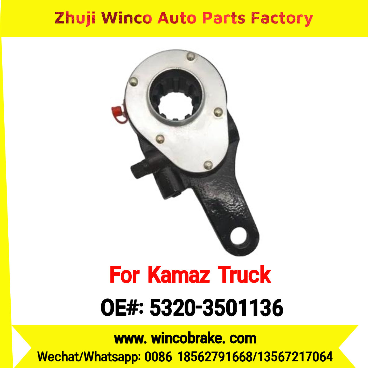 Winco OEM 5320-3501136 Manual Slack Adjuster for KAMAZ Trucks Straight 10 Teeth