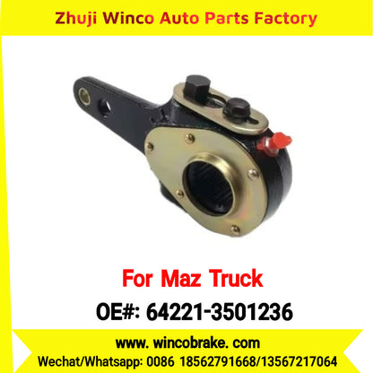 Winco OEM 64221-3501236 Manual Slack Adjuster for MAZ Trucks Replaces Russian Heavy Duty Straight 10 Teeth Big