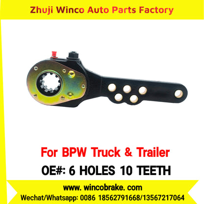 Winco OEM 6 HOLES 10 TEETH Manual Brake Slack Adjuster for BPW Truck TRAILERS BPW AXLE Replace Haldex Straight 6 Holes 10 Teeth