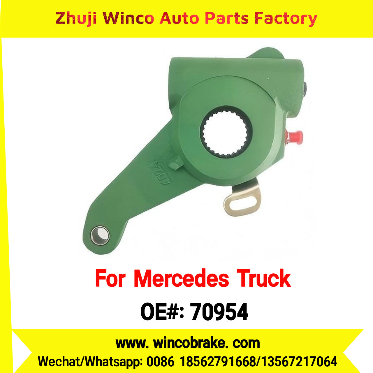Winco OEM 70954 Brake Adjuster for Mercedes Benz Truck OEM 6174200238 Automatic Slack Adjuster Auto Parts Brake Adjusting Arm Haldex Type 1 Hole Straight TO FIT MERCEDES TRUCKS 26 Teeth Replace Haldex 70954