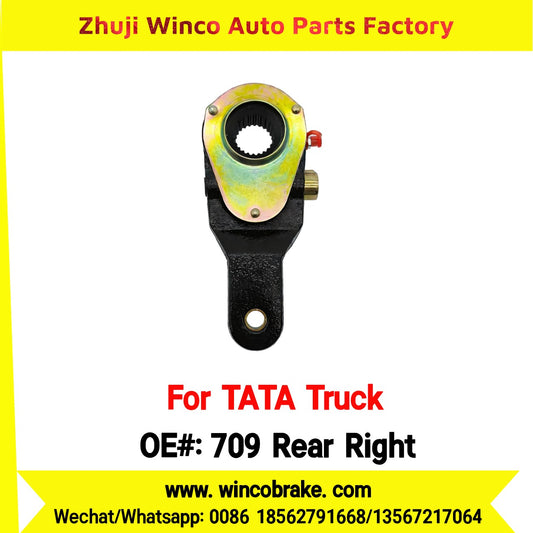 Winco OEM 709 Rear Right Manual Slack Adjuster for India Series TATA Trucks Parts TATA MOTORS Right 1 Hole Small 24 TEETH New Condition Brake Assembly