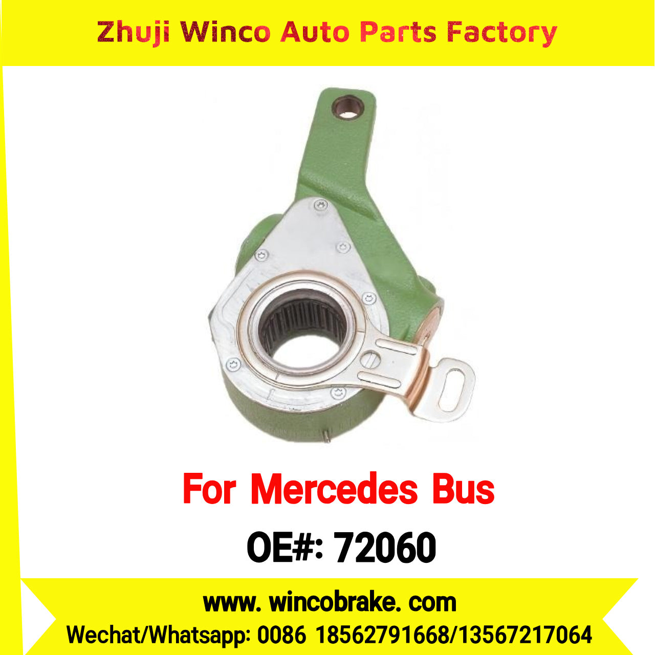 Winco OEM 72060 for Mercedes Benz Bus Automatic Slack Adjuster OEM 3574200638 Auto Parts Brake Adjusting Arm Haldex Type 1 Hole RH 26 Teeth TO FIT MERCEDES Bus Replace Haldex 72060