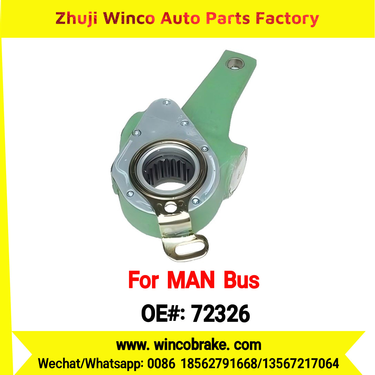 Winco OEM 72326 Automatic Slack Adjuster OEM 63-31066.50 Fit Man Bus Spare Parts Straight 26 Teeth Replace Haldex 72326