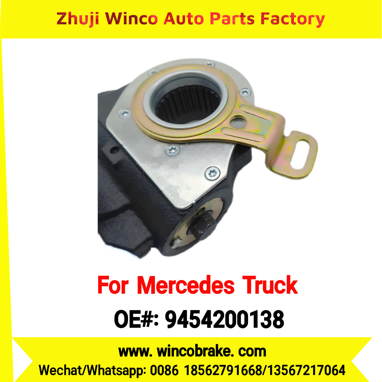 Winco OEM 9454200138 Mercedes Benz Slack Adjuster Slack Auto Brake Adjustment Arm for Benz TO FIT MERCEDES TRUCKS REPLACES HALDEX 80008