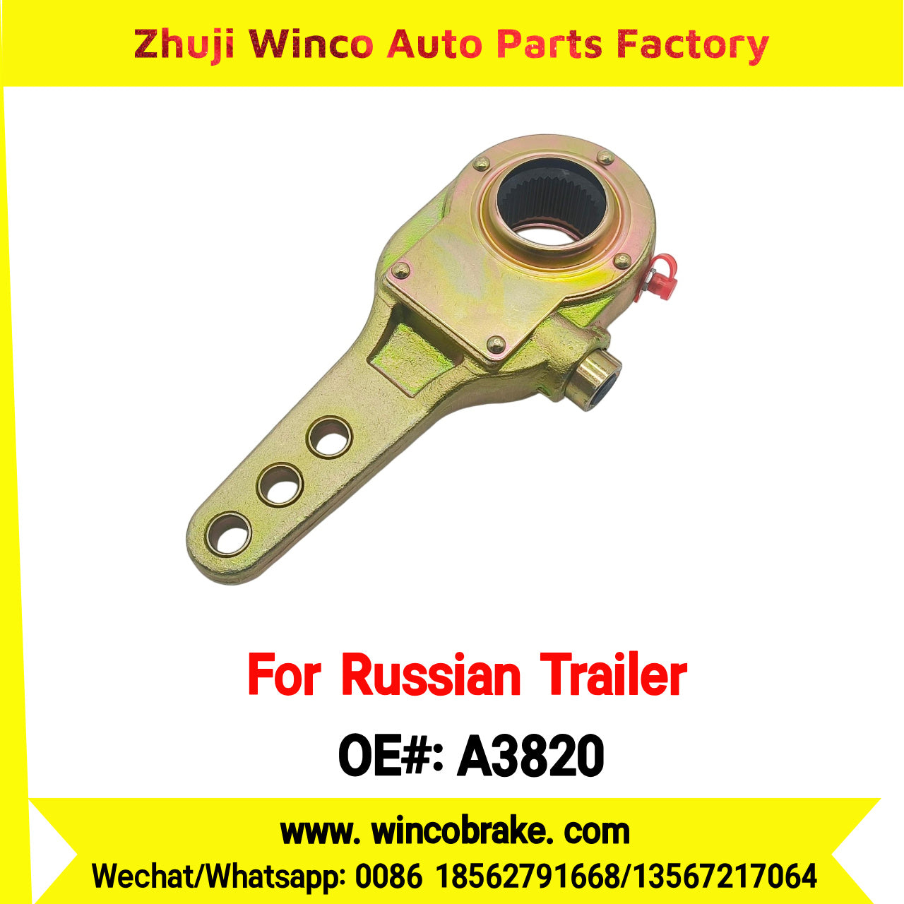 Winco OEM A3820 Manual Slack Adjuster for Russian Trailer L1 AXLE Russian Heavy Duty 37 Teeth