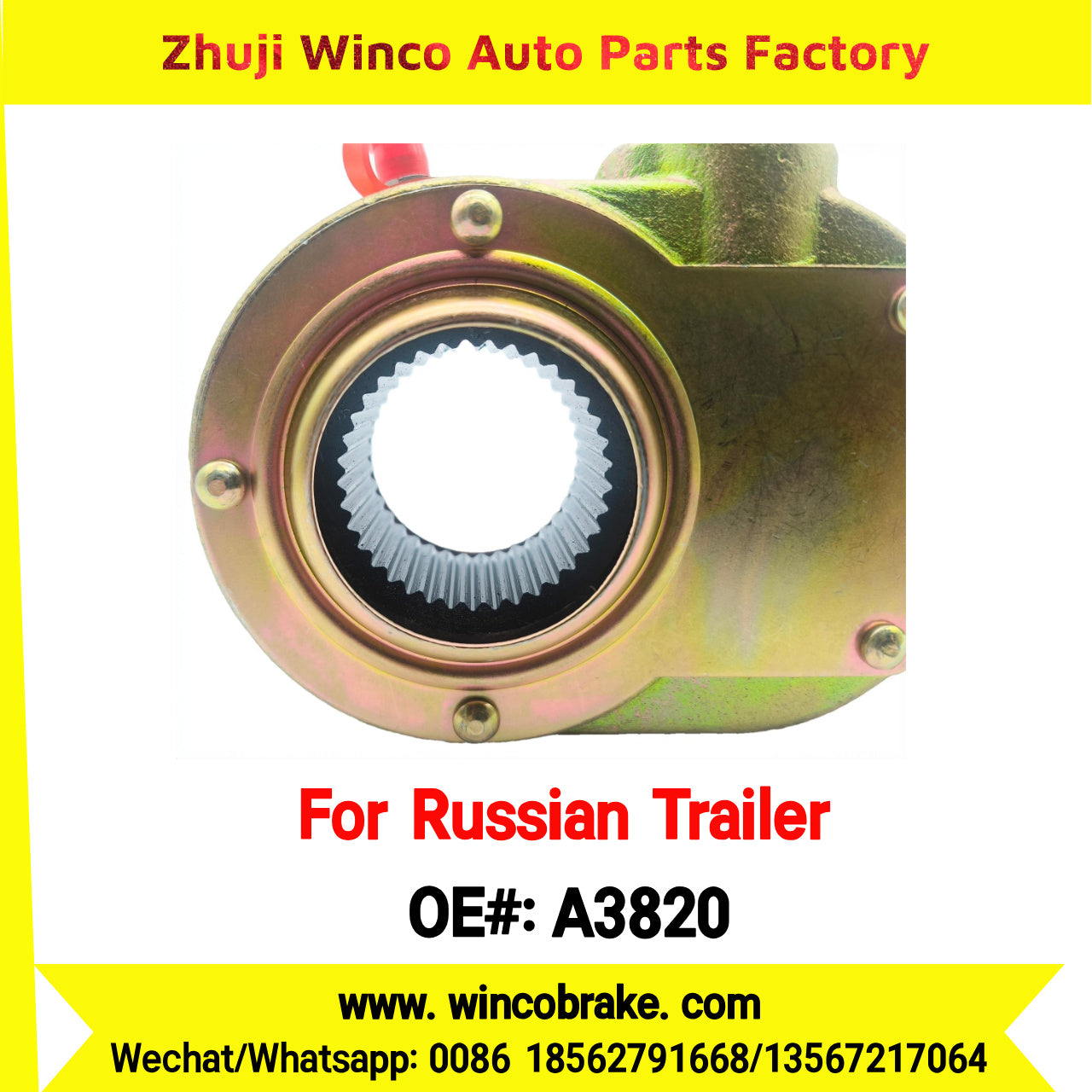 Winco OEM A3820 Manual Slack Adjuster for Russian Trailer L1 AXLE Russian Heavy Duty 37 Teeth