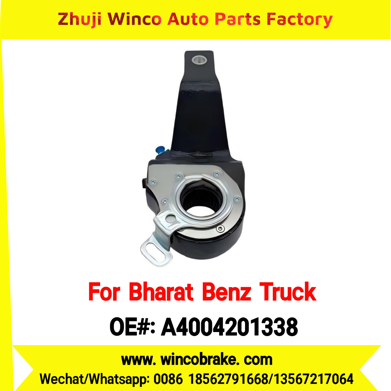 Winco OEM A4004201338 Automatic Slack Adjuster RH for Suit to India BHARATBENZ Truck Tractor Bus All Kinds in Good Quality 24 Teeth