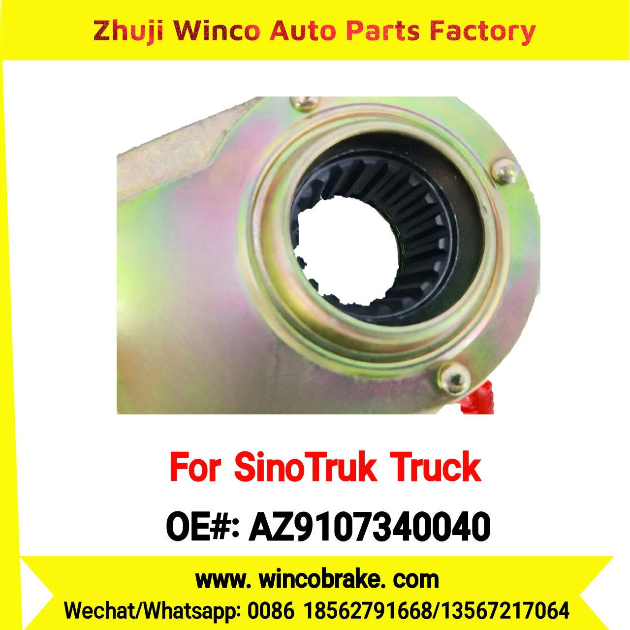 Winco OEM AZ9107340040 Manual Slack Adjuster for Suit to China Sinotruk Truck Man Hohan Truck 19 Teeth SPARE PARTS