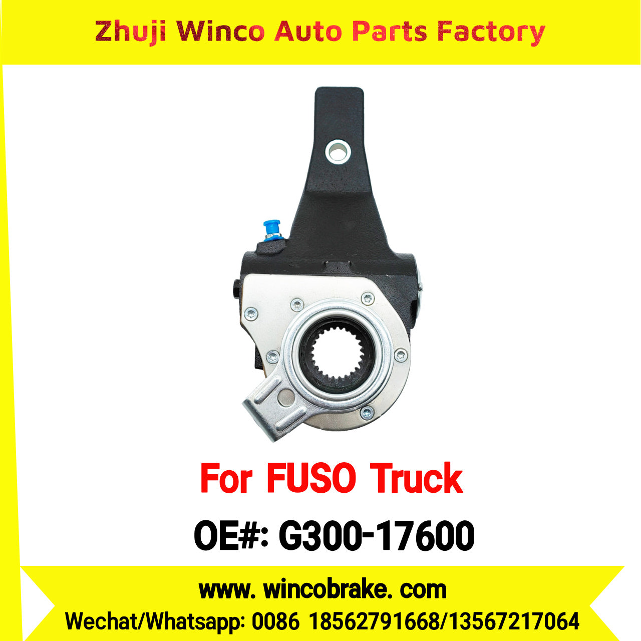 Winco OEM G300-17600 Automatic Slack Adjuster for Suit to FUSO Truck to Southeast Asia Market 1 Hole 24 Teeth