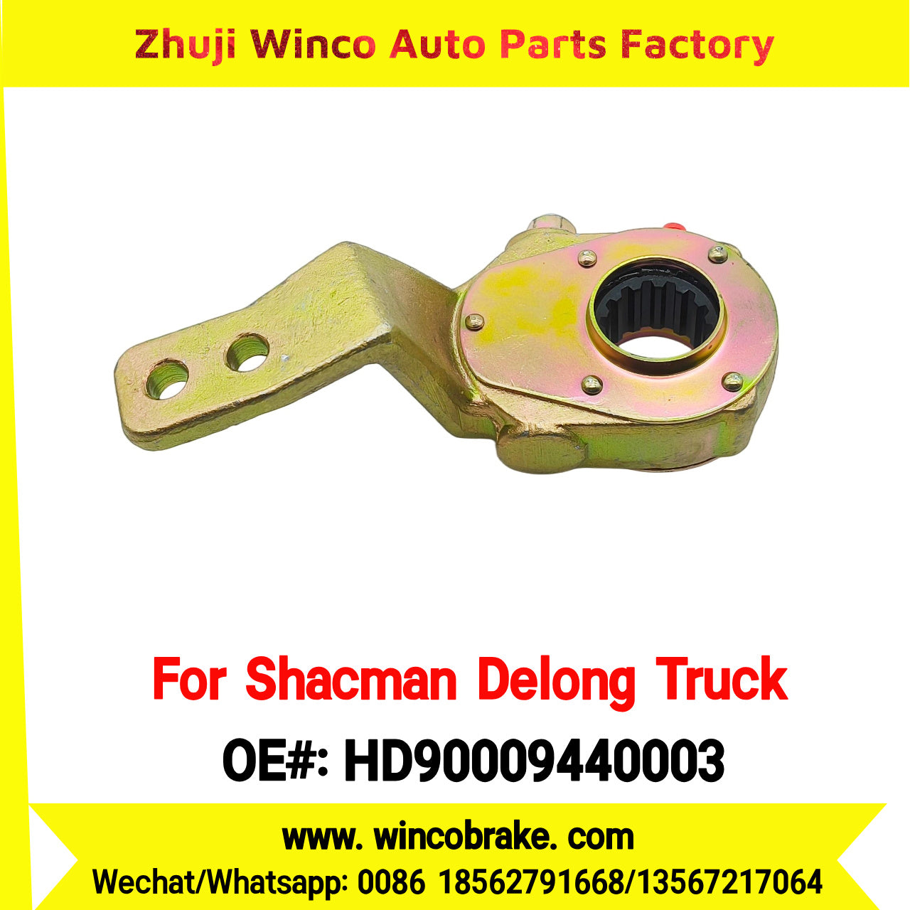 Winco OEM HD90009440003 Manual Slack Adjuster for Suit to Front Shacman Delong N3000 Truck Spare Parts LH 14 Teeth