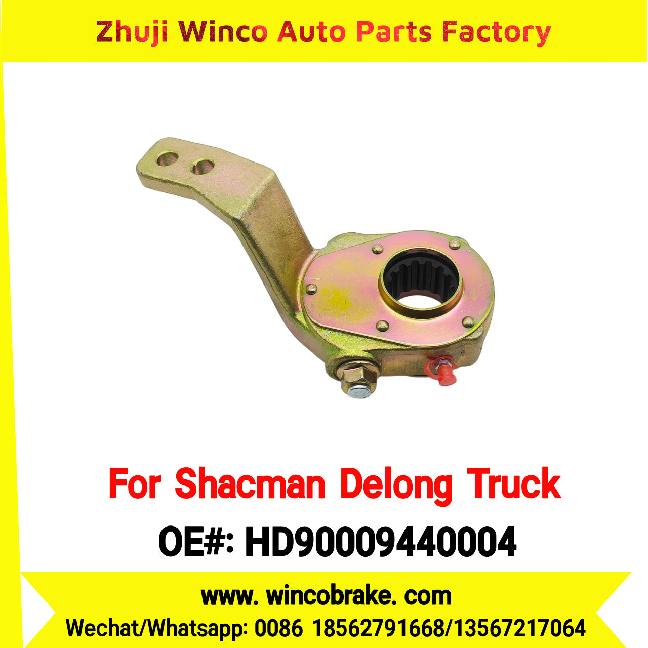 Winco OEM HD90009440004 Manual Slack Adjuster for Suit to Front Shacman Delong N3000 Truck Spare Parts RH 14 Teeth
