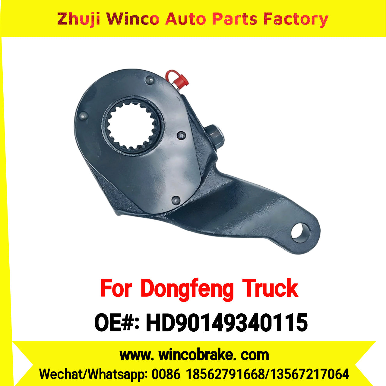 Winco OEM HD90149340115 Manual Slack Adjuster for Suit to China Dongfeng Truck Tianlong KC Brake Parts Back Left 19 Teeth
