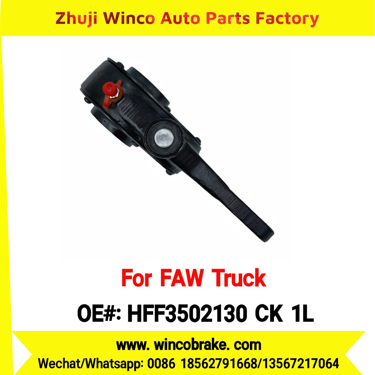 Winco OEM HFF3502130 CK 1L Manual Slack Adjuster for Suit to China FAW Trucks FAW Hanwei Series 10 Teeth Brake Systems