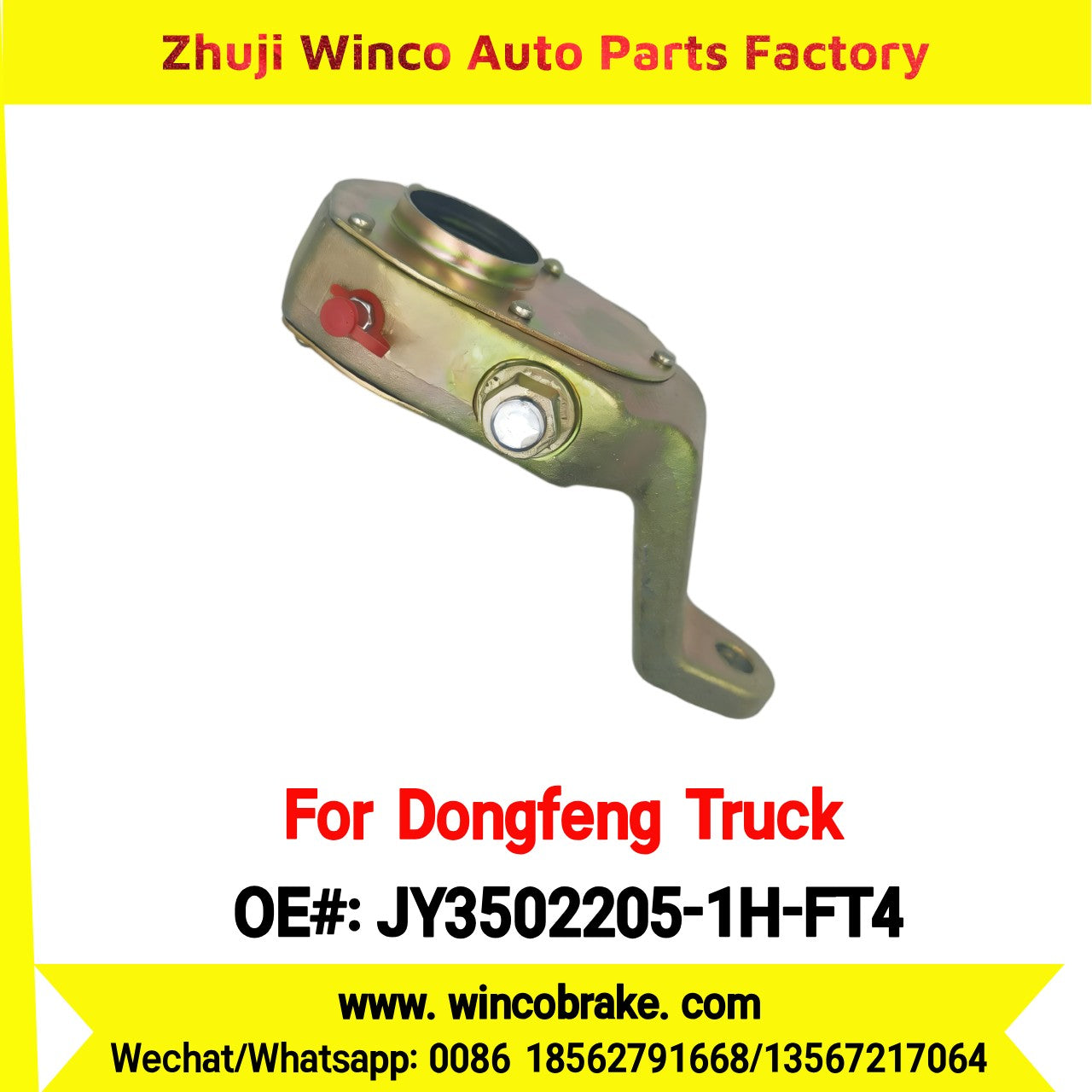 Winco OEM JY3502205-1H-FT4 Manual Slack Adjuster for Suit to China Dongfeng Truck Balong 457 Brake Parts Right 10 Teeth