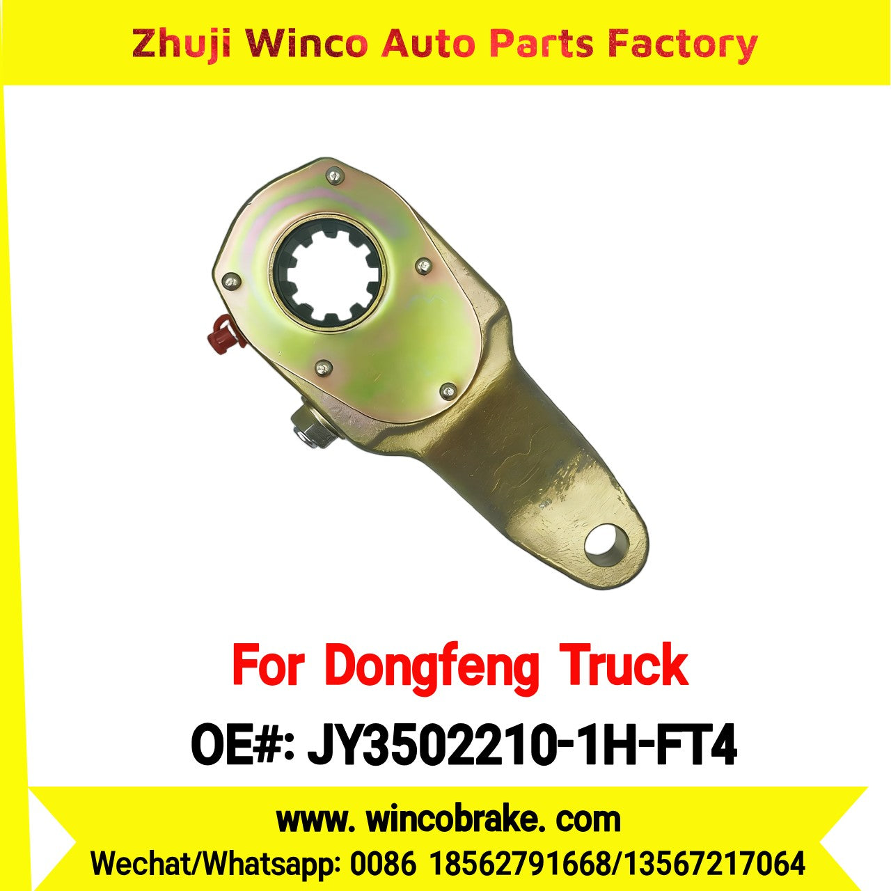 Winco OEM JY3502210-1H-FT4 Manual Slack Adjuster for Suit to China Dongfeng Truck Balong 457 Brake Parts Left 10 Teeth
