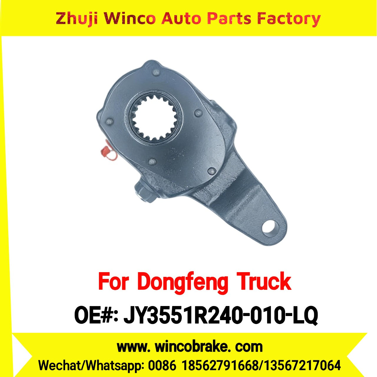 Winco OEM JY3551R240-010-LQ Manual Slack Adjuster for Suit to China Dongfeng Truck Chenglong H7 Brake Parts Back Left 19 Teeth