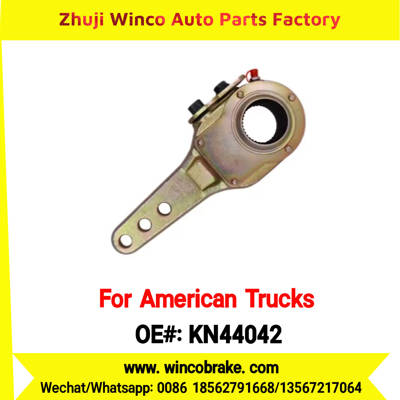 Winco OEM KN44042 Manual Brake Slack Adjuster Auto 283411 High Quality Truck 3 Hole 37 Teeth American Type